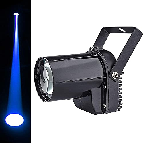 Projecteurs pin spot, 3W Spotlight LED Bleu Faisceau, Pinspot Lumière Mirror Balls DJ Disco Effet Lampe