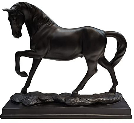 Vinbcorw Statue Skulptur Figur Vintage Harz Gold Pferd Statuen Figuren Ornamente Pferd Skulptur Handwerk Home Office Dekoration Zubehör Hochzeitsgeschenke,A2