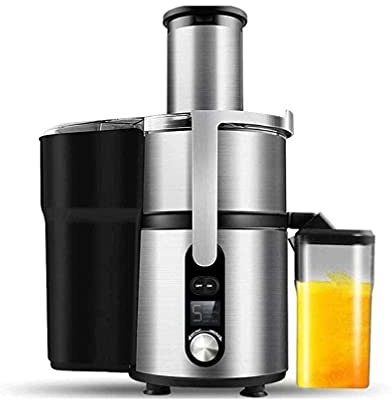 SMSOM Juicer Ultra Power, Easy Clean Extractor Presione Máquina de expresión centrífuga de 5 velocidades, Canal de alimentación de 3 para Verduras de Fruta Entera, Anti-Goteo, Grande, Plata