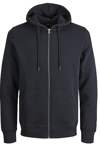 Jack & Jones Herren Jjestar Basic Sweat Zip Hood Noos Kapuzenjacke, Schwarz, L EU