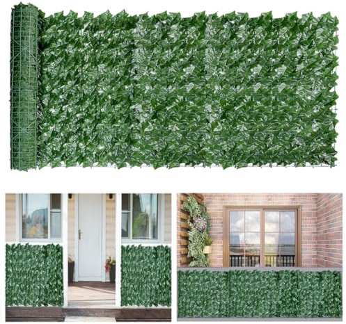 Artificial Ivy Fence Screening Hedges 0.5 x 3M Ivy Screen Artificial Hedge Roll,Garden Privacy Fence Screen Panel,Leaf Trellis Screening Decking for Balcony, Outdoor Wall Decoration