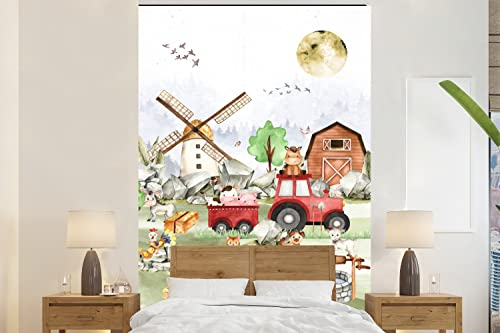 MuchoWow Fototapete Kinderzimmer - Strand Meer Tiere Leuchtturm - Große Vinyl Foto Tapete - Kinder Jungen Mädchen Wandtapete - Wandbild XXL Motivtapete - Wand Tapete Wallpaper