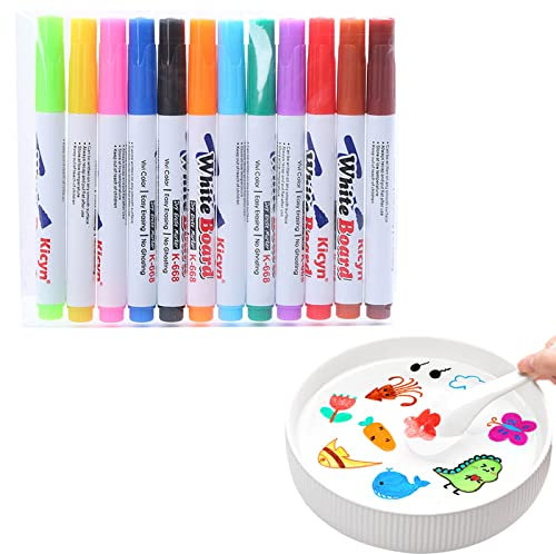 YUTOU 12 Colores Lápiz de Pintura Mágica de Agua, Marcador Flotante para Dibujar en Agua, Borrable para Niños