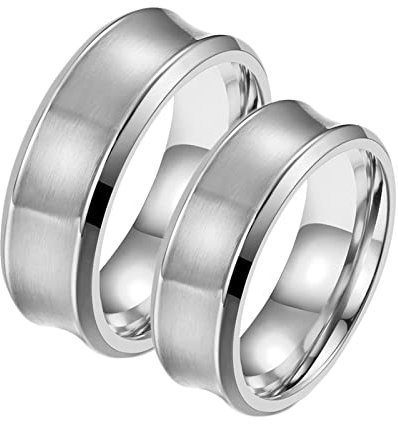 BCughia Freundschaftsringe Beste Freundin, Ringe Schmuck Silber Edelstahl Gebürsteter Silberring 8mm Damengröße 62 (19.7), Herrengröße 62 (19.7)
