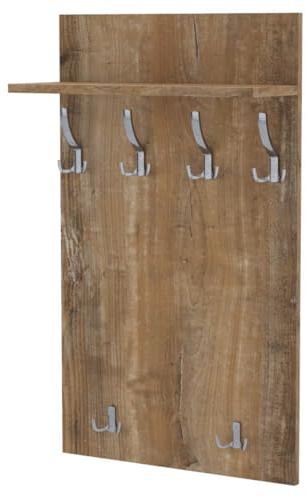 AKKE Garderobenpaneel, Wandgarderobe, PVC Maxi, Retro-holz, 90cm x 60 cm