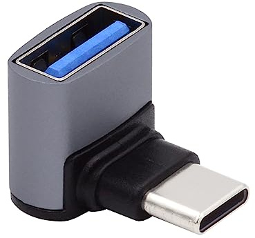 CY Adattatore ad angolo verso il basso da USB-C di tipo C a USB 3.0 femmina, adattatore OTG a 90 gradi per telefono portatile