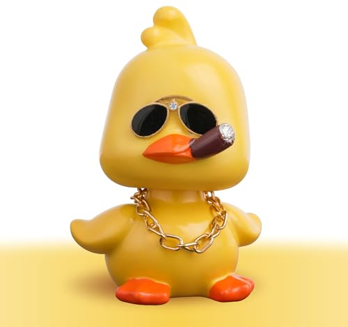 KIAYOO Car Bobblehead Duck, Funny Dashboard Accessories Interior Shaking Heads Nodding Doll, Home Office Ornaments Decor, Fun Gifts for Him Her Men Women Friends Boyfriend Birthday New Year Christmas