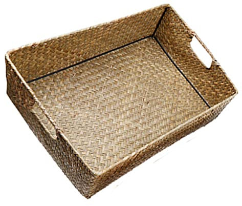 Paniers De Rangement En Jonc De Mer Paniers Tissés En Avec Poignée Bac De Rangement Rectangulaire Pour Salle De Bain Salon Chambre À Coucher