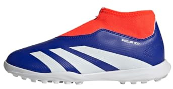 Adidas Unisex - Bambini Predator League Laceless J Football Boots Turf, Lucid Blue/Cloud White/Solar Red, 30 EU