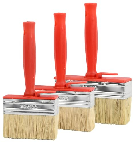 Anseom 3 Pezzi Pennelli per Mobili Multiuso Pennelli da Parete Pennello per Mobili Pennello Grande per Pittura Murale per Pareti Soffitti Legno Metallo Colla e Fai da Te （100mm 120mm and 140mm ）