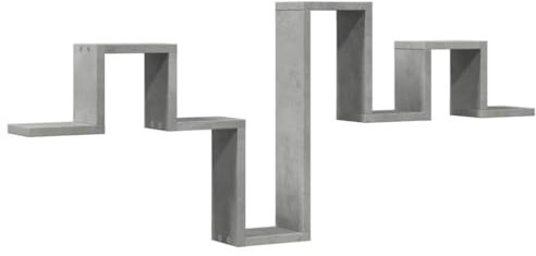 vidaXL Scaffale a Muro Grigio Cemento 104,5x10x43 cm Legno Multistrato