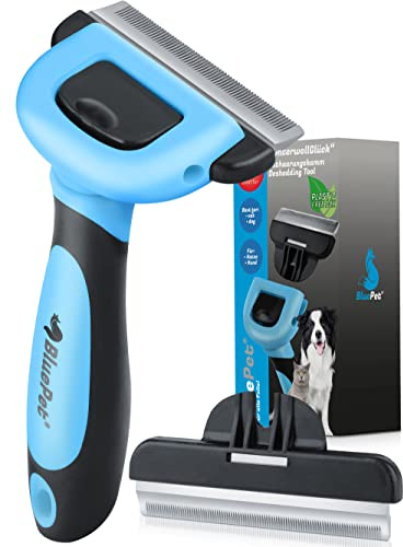 BluePet Brosse pour Chien & Chat à Poils Courts, Peigne Sous-Poils Animaux