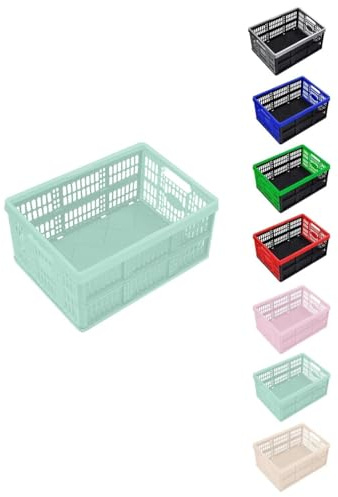 Jardin202 - Caja Plegable de 32 Litros para Almacenamiento | Resistente y Compacta | Ideal para Organización en Hogar y Oficina | Fácil de G | Verde Claro