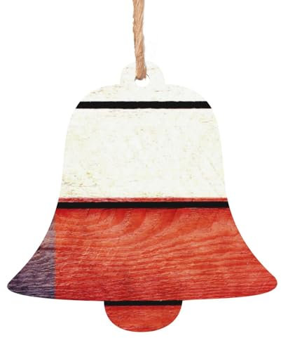 Weihnachtsschmuck mit amerikanischer Flagge, bedruckt, aus Holz, Glockenform, Weihnachtsdekoration, 6 Stück