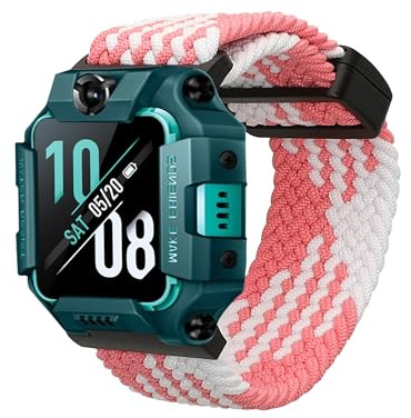 kwmobile Smartwatch Strap Compatible with imoo Watch Phone Z1 / Z7 / Z6 - Nylon Replacement Band - Magnetic Closure - Light Blue