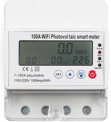 LEQUXXNR Contatore fotovoltaico Intelligente WiFi Interruttore on-off Timer Voltmetro Amperometro Interruttore di Protezione misurazione bidirezionale Solare