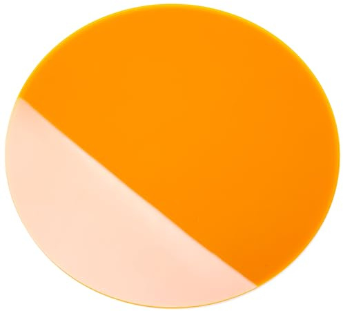 Acrylglas GS Scheibe, 3 mm dick, Ø 150 mm, Orange Transparent | Farbiges gegossenes Acrylglas mit fluoreszierender Wirkung; gut geeignet für Lichtobjekte, Modellbau, Displays und Zuschnitte