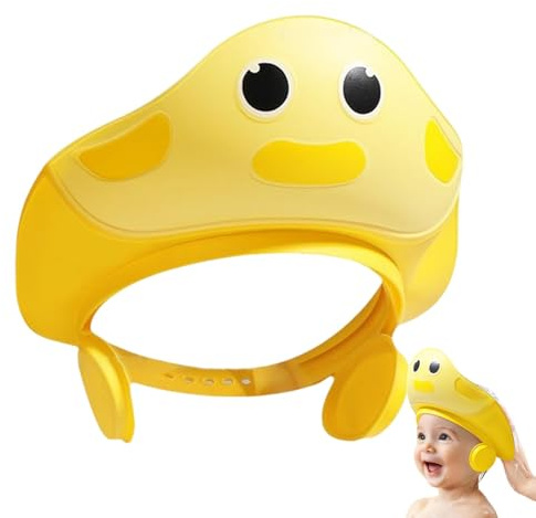 Baby Shower Tap Shield, Babyduschhut, verstellbare Kopfbedeckung mit Cartoon-Muster, Shampoo zum Schutz von Augen und Ohren, Badekappe für Haarwäsche, Zugang