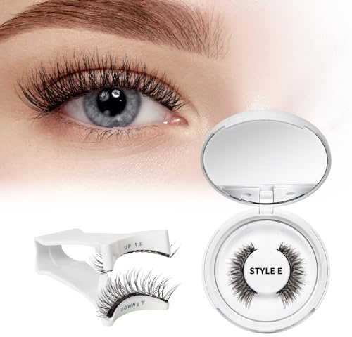 Wiederverwendbares Magnetische-Wimpern natürlicher Look mit Applikator, 1 Paar Magnet-Wimpern Set kein Kleber nötig Wimpern-magnetisch QUEWEL einfach zu tragen und zu entfernen mit Anleitung (Kit-E)