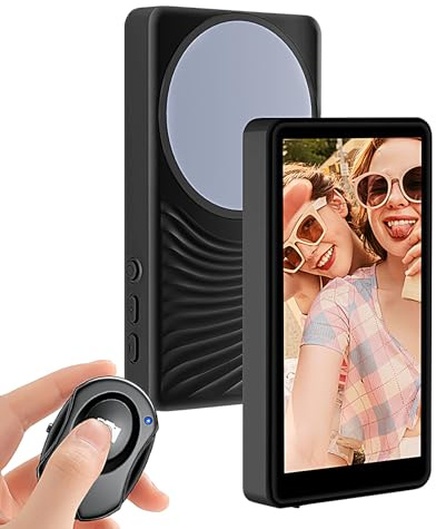 Monitor selfie – Pantalla inalámbrica para selfie con función de grabación, soporte magnético para smartphone para interiores y exteriores, así como viajes