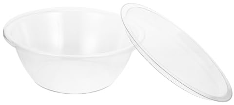 LIGIGWASH Ciotola Di Plastica Profonda Trasparente Con Coperchio Grande Capacità Per Mescolare Impasti Verdure Insalate e Preparazione Del Cibo Resistente e Antiaderente