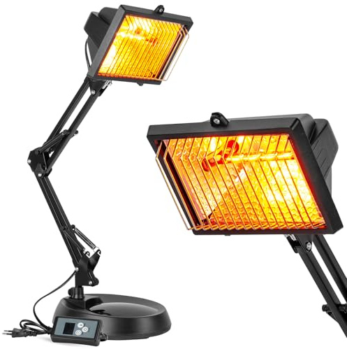 Cozion Infrared Lamp, 150W Infrared Heat Lamp, Red Light Therapy Lamp for Body Muscle Neck Shoulder Joints Back Pain Relief, Heat Lamp Device with Adjustable Sturdy Stand Timer