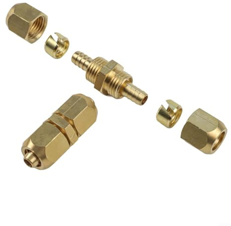 Water Pipe Quick Connector, Tool-Free Push-Fit Brass Connector for Bathrooms, Kitchens, and Plumbing Remodels Hose Pipe Fitting, 7x2x2cm(10mm connector)
