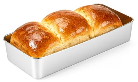 VINATO Backblech,Edelstahl Backblech Klein Ofenblech,Rechteckig Edelstahlbackbleche für Lasagne Brownie Tiramisu, 33 x 15 x 6.5cm, Ungiftig & Gesund