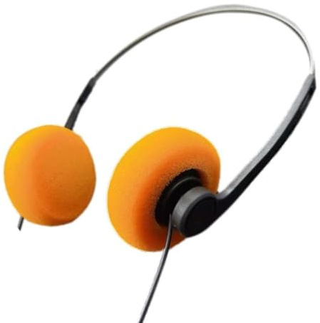 Auriculares supraaurales retro negros – Auriculares de sonido estéreo de alta fidelidad con cable, auriculares vintage de los años 80 y 90, diseño ligero y plegable para teléfonos móviles y