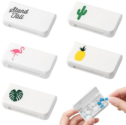 5 Stück Pillendose Klein für Unterwegs,Medikamentenbox 7 Tage 3 Fächer,Tablettenbox Klein,Mini Tablettenbox 1 Tag,Tablettendose Kleine,Tabletten Organizer,zu Vitamin,Fischöl,Pillen,Medicine Box