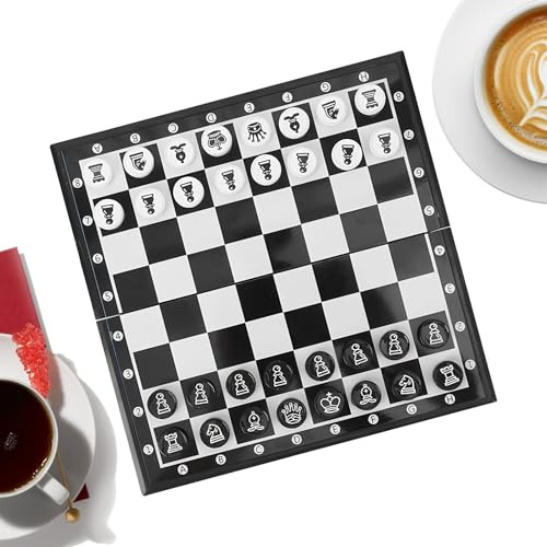 Tragbares Schachspiel | Klappbares Und Magnetisches Schach Brett Für Spiele | Gesellschaftsspiele,Für Anfänger Reise Zuhause Outdoor Familienabend