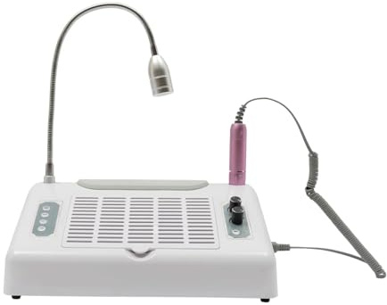 Nageldammsamlare, 5-i-1 manikyrmaskin med UV LED-nagellampa, torktumlare, dammsugare och dammuppsamlare for nagelborr