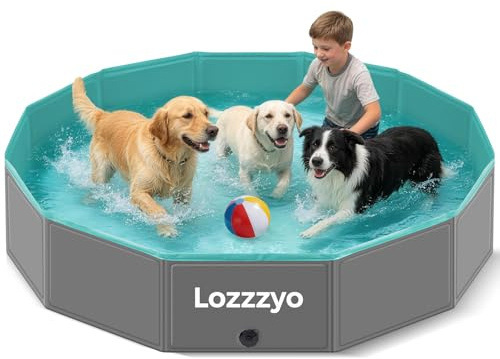 Lozzzyo Hundepool große & Klein Hunde aus Anti-Rutsch PVC, Faltbare Hunde Pool - Leicht zu Reinigen Hundeplanschbecken für Outdoor, Reise, Garten Planschbecken (160 * 30CM)