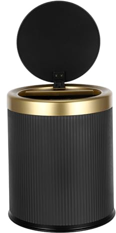 Abaodam Poubelle Automatique de 10l en Plastique Noir avec Ouverture sans Contact, Design Moderne et Capacité Cuisine et Chambre