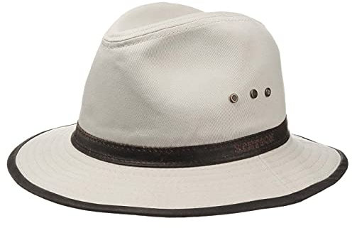 Stetson AVA Cotton Outdoorhut Traveller-Hut Herren Australienhut mit UV-Schutz 40+ Baumwollhut Herrenhut Frühjahr Sommer Hellbeige S (54-55 cm)