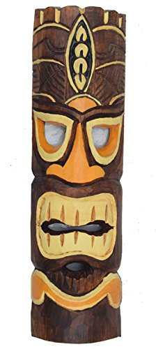 Interlifestyle Tiki - Maschera da parete in legno, 50 cm, stile hawaiano, decorazione da parete