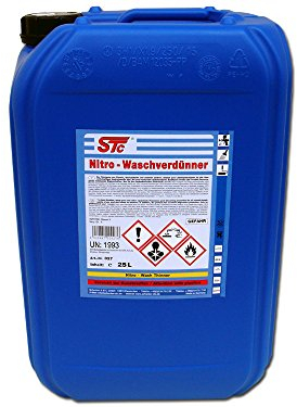STC Nitro Waschverdünnung 25L – Reinigungsverdünner für Pistolen, Werkzeuge, Maschinen – Nitro Verdünner zum Entfernen von Lack, Harz, Fett, Öl – Rückstandsfrei & schnelltrocknend – Made in Germany