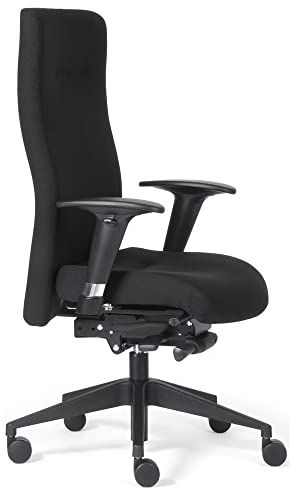 Rovo Chair Bürostuhl Chefsessel ROVO XP Basic 1470, Ergonomischer Drehstuhl mit dynamischer Rückenlehne, Stoff schwarz