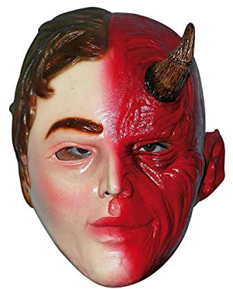 Maskworld Engel & Teufel Maske aus Latex - Erwachsenen Horror Kostüm Vollmaske - ideal für Halloween, Karneval & Motto-Party