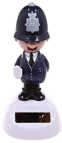 Puckator FF66 Englischer Polizist Solarfigur Kunststoff Dunkelblau/Schwarz/Rosa/Grau, 5,5 x 5 x 10,5 cm