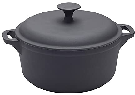 Doppelt verglaster Gusseisen-Bräter außen und innen 24 cm.