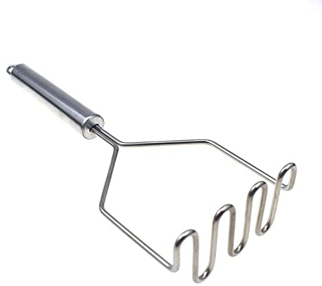 RELAND SUN Presse-purée en acier inoxydable 304 idéal pour la fabrication de purée de pommes de terre, guacamole, salade d'œufs et pain banane (ondulé)