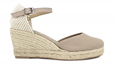 Espadrillas Valenciane con zeppa a 5 corde e chiusura a fibbia (date a mano in Spagna), Cece, 35 EU