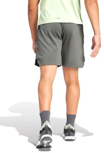 adidas Men's Workout Logo Knit Shorts Freizeit, Legend ivy/Black, L 7 inch