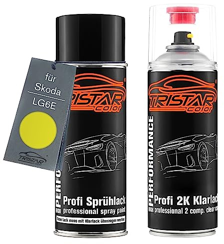 TRISTARcolor Autolack Spraydose für Skoda LG6E Mamba Green + 2K-Klarlack