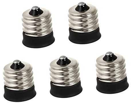 Baluue 5 Pièces Adaptateur Culot E17 Vers E14 Convertisseur Pratique Pour Ampoules Led Compatible Avec Douilles E14 Usage Domestique