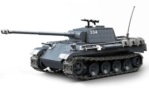 YILETKC Technik Panzer Bausteine, 1180 Teile Militär Deutscher Panzer Konstruktionsspielzeug, WW2 Armee Klemmbausteine Tank Modellbausatz, Geschenk für Teenager und Erwachsene