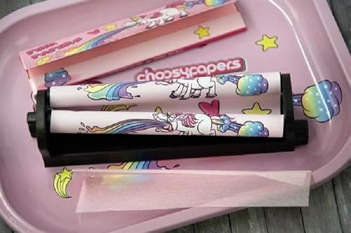 Geschenkset Unicorn Cone Roller King Size Choosypapers Tray Jointroller pink konische Filter