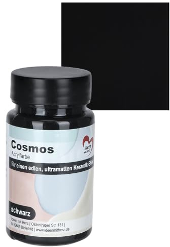 Ideen mit Herz Acrylfarbe Cosmos | ultra matt | Keramik Effekt | 90 ml (schwarz)