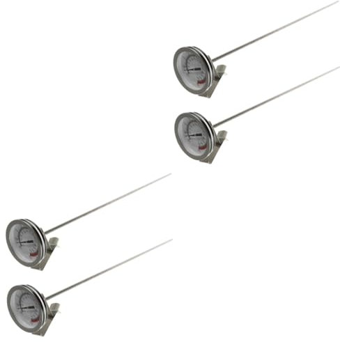 ABOOFAN 4 Stück Öl-Thermometer Pizzaofen zum grillen Küchenversorgung werkzeug zur messung der lebensmitteltemperatur Thermometer zum Kochen von Fleisch Rostfreier Stahl Bratpfanne Clip